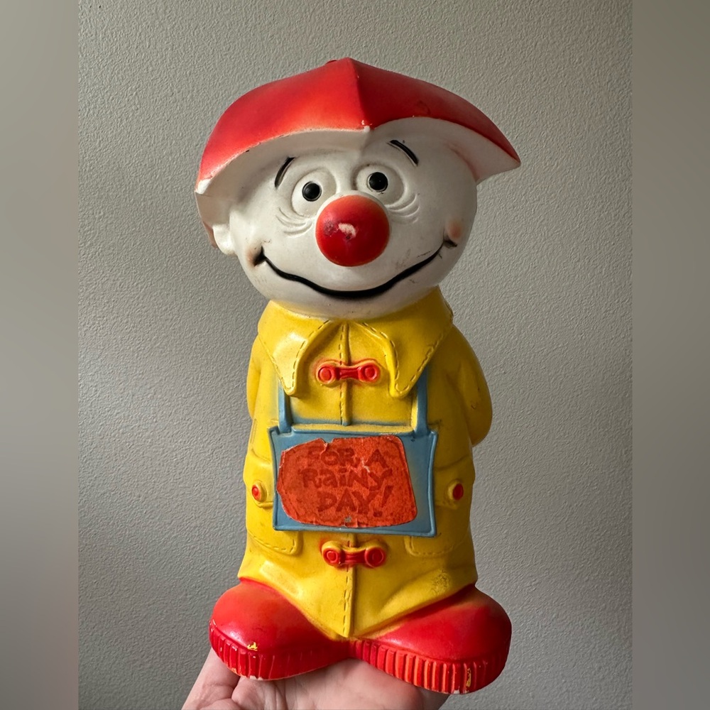 Play Pal Plastics 1971 - Colorful Clown Bank